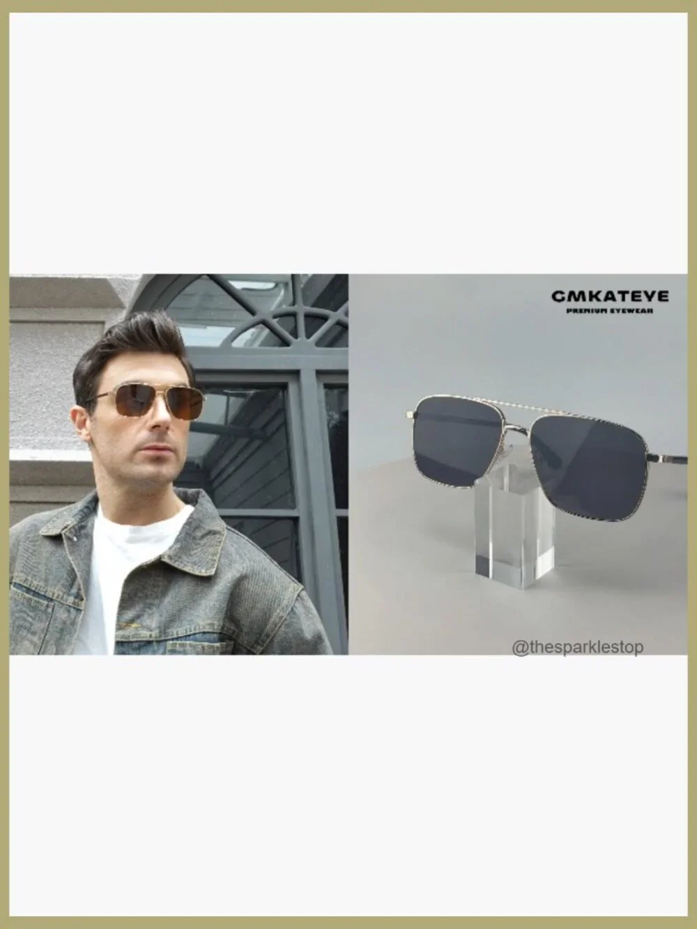 Polarized Square Aviator Sunglasses UV400 Protection Retro Navigator